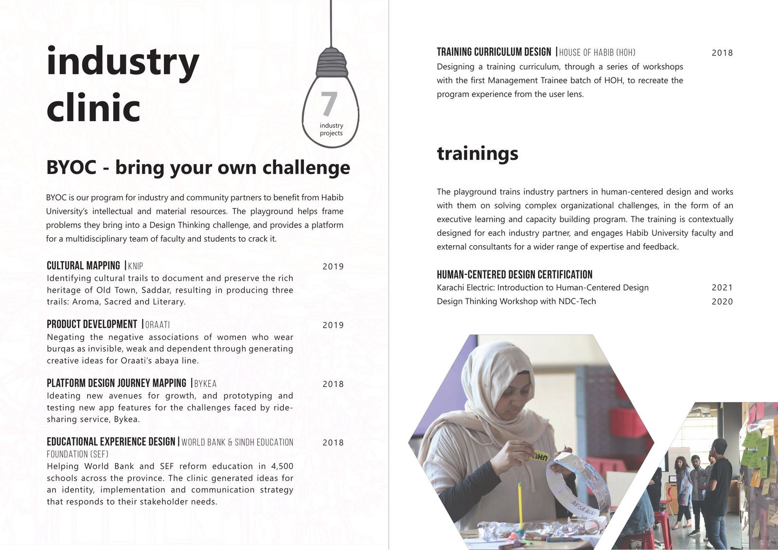 Industry clinic. Partners brought a real challenge for faculty and students to work on.